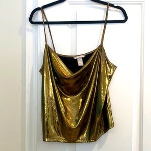 H&M gold sparkly tank M
